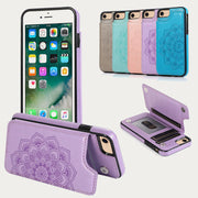 Phone Case For Daily Flower Pattern Magnetic Button Leather Case