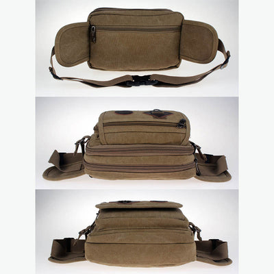 Canvas Belt Bag Outdoor Riding Mens Sports Waist Bag