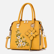 Floral Leather Handbag Women Outing Elegant Crossbody Bag
