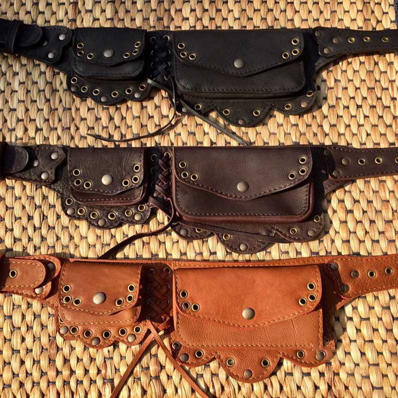 Limited Stock: Rivet Retro Medieval Belt Bag Belt Strap Lotus Waist Bag