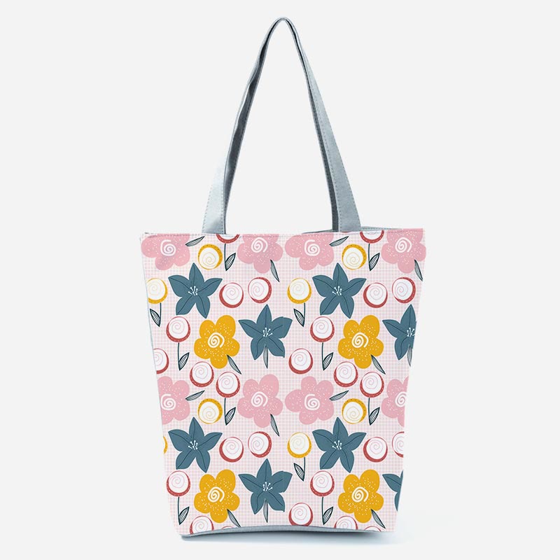 Tote Bag For Women Floral Print Large Capacity Shoulder Bag