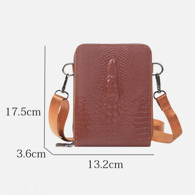 Detachable Strap Phone Bag For Women Embossing Leather Crossbody Bag