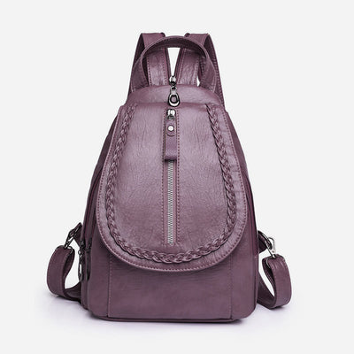 Twist Clamshell Leather Backpack Convetible Sling Bag For Women