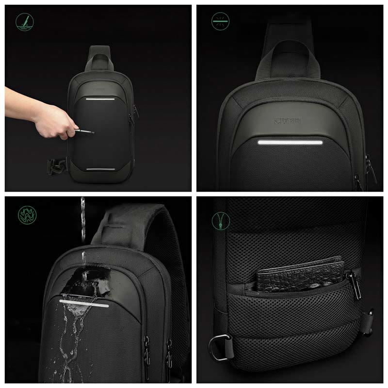 Sling Bag For Men Business USB Charging Crossbody Chest Bag