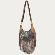 Crossbody Bag For Women Travel Ethnic Style Tassel Leather Bag