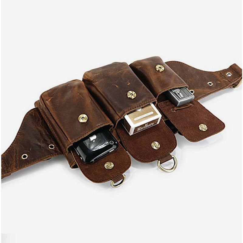 Multi-Pocket Large Capacity Vintage Waist Bag