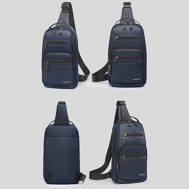 Multi-Pocket Large Capacity Waterproof Durable Zipper Sling Bag