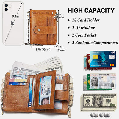 RFID Large Capacity Anti-theft Wallet With Chain