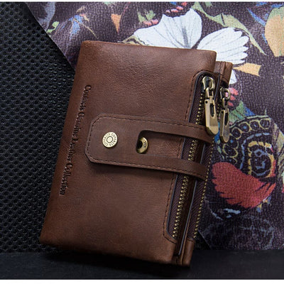 Multifunctional Real Leather Vintage Purse