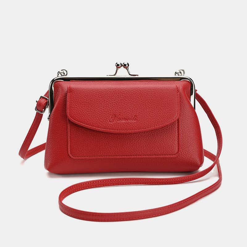 Women's Phone Purse for Women Kiss-Lock Crossbody Bag with Card Slot