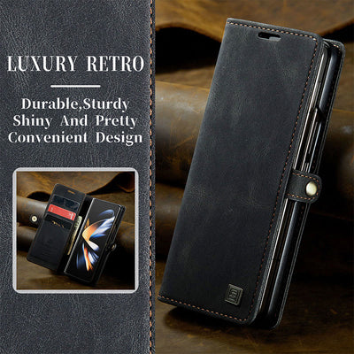 Folding Abrasive Leather Phone Case Magnetic Suction Protective Case