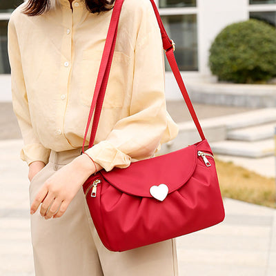 Crossbody Bag For Women Heart Buckle Waterproof Oxford Bag