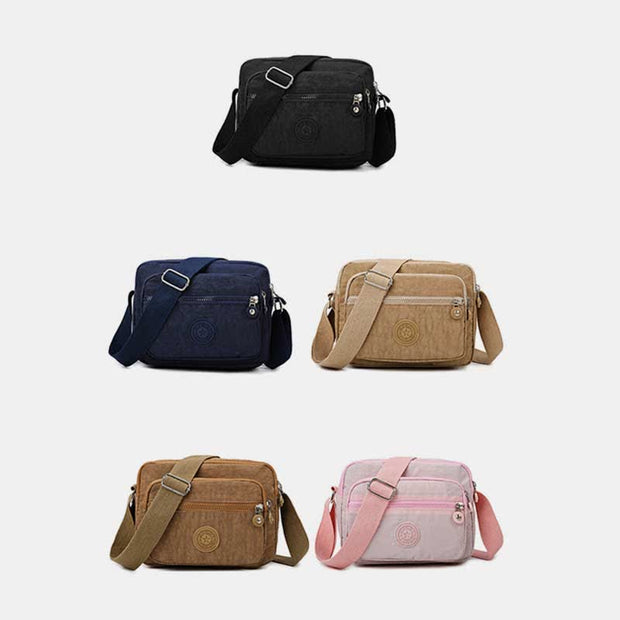 Waterproof Double Compartment Crossbody Bag Purse with Adjustable Shoulder Strap