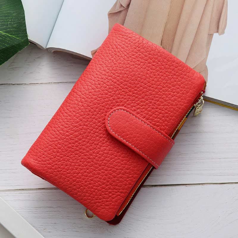 Multi-Slot Real Leather Wallet for Women RFID Blocking Bifold Compact Wallet