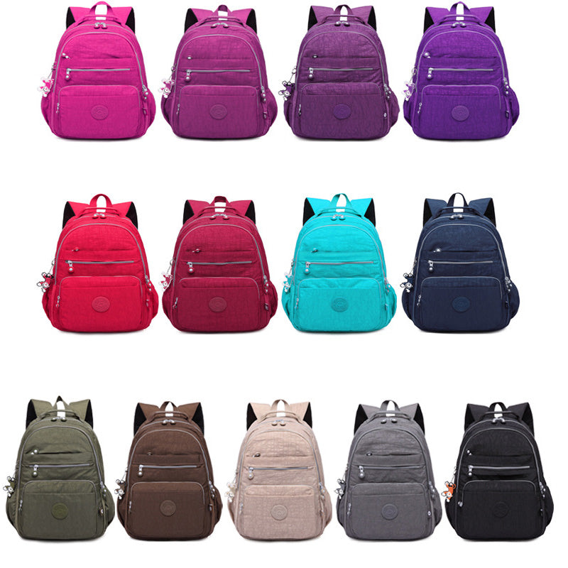 Women Waterproof Nylon Backpack Lightweight Sports Travel Daypack Packback Multi-Color Optionals