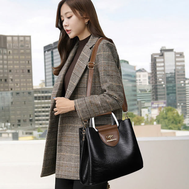Women Leather Designer Handbag Top Handle Satchel Ladies Crossbody Shoulder Bag