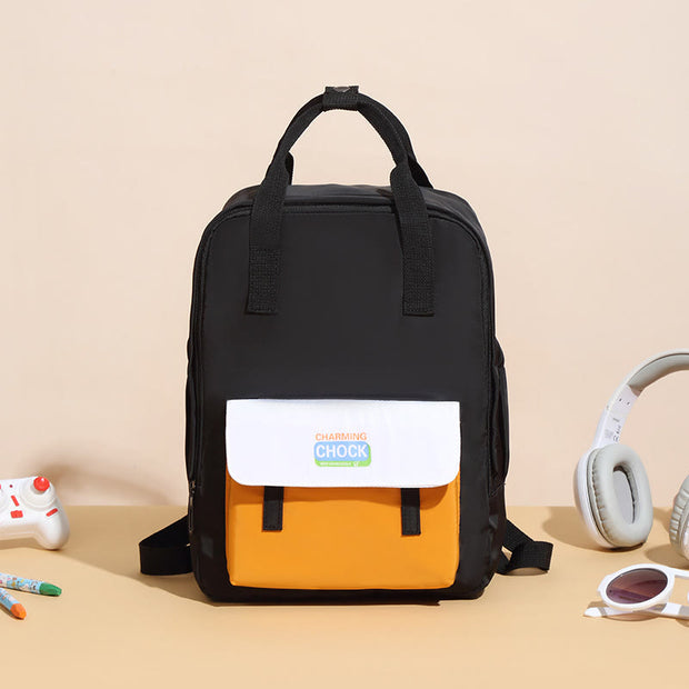 Backpack For Kids School Simple Bright Color Lightweight Travel Daypack