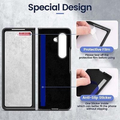 Samsung Fold Series Anti Drop Leather Ring Phone Case