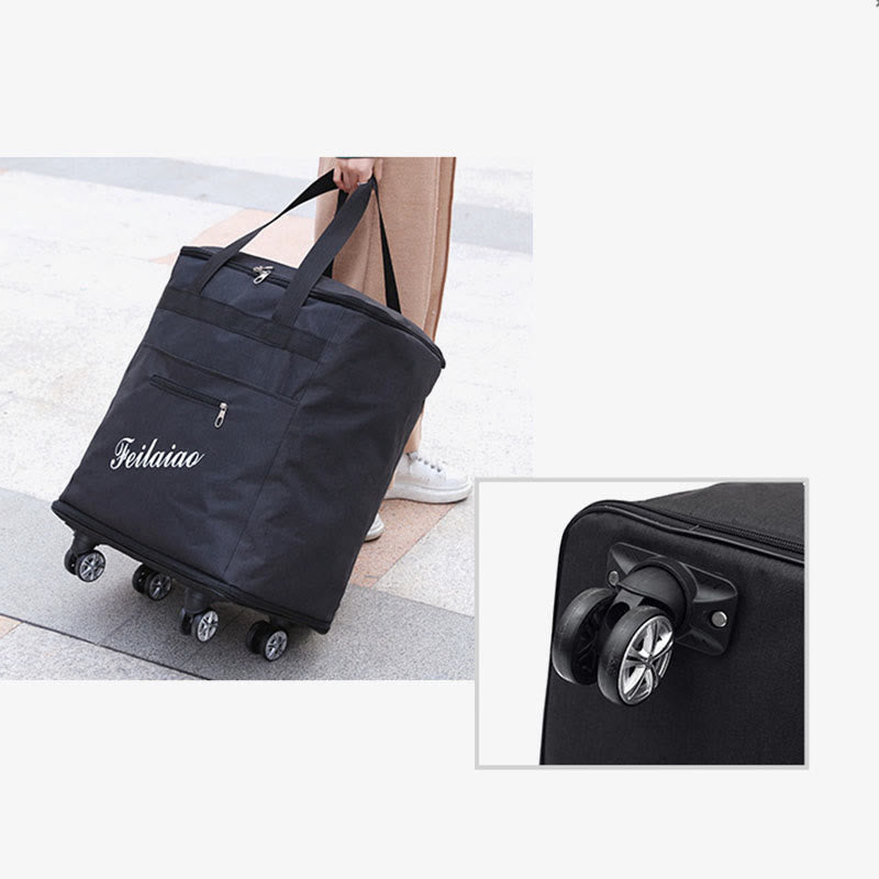 Short Trip Luggage Bag With Wheels Women Portable Convetible Backpack