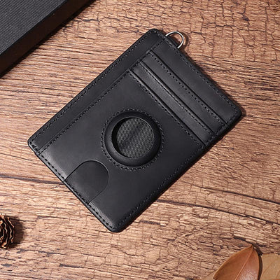 Genuine Leather Card Case RFID Airtag Tracking Protective Card Holder