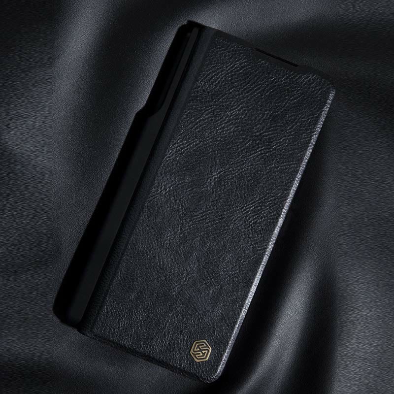 Leather Phone Case for Samsung Galaxy Z Fold 4 5G with S Pen Case