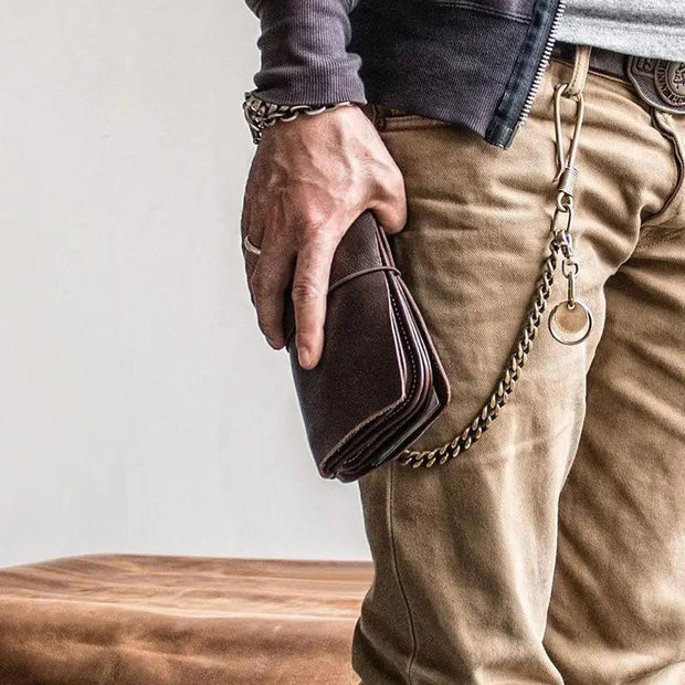 Men Vintage Multifunctional Business Long Wallet