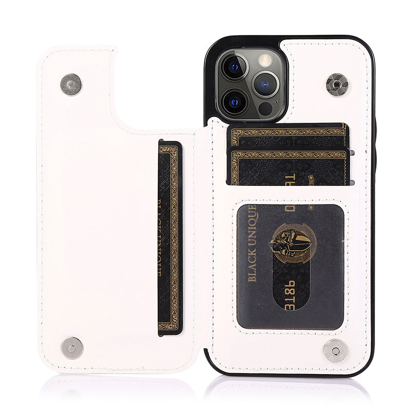 Compatible with iPhone 13 Pro Max Wallet Case Double Magnetic Clasp with Card Holder