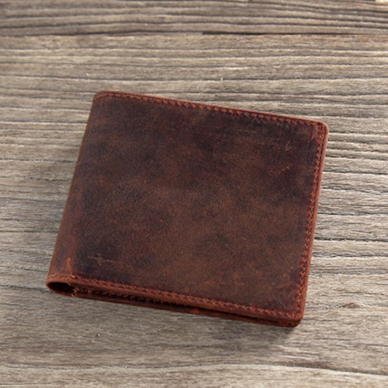 Genuine Leather Casual Bifold Vintage Wallet