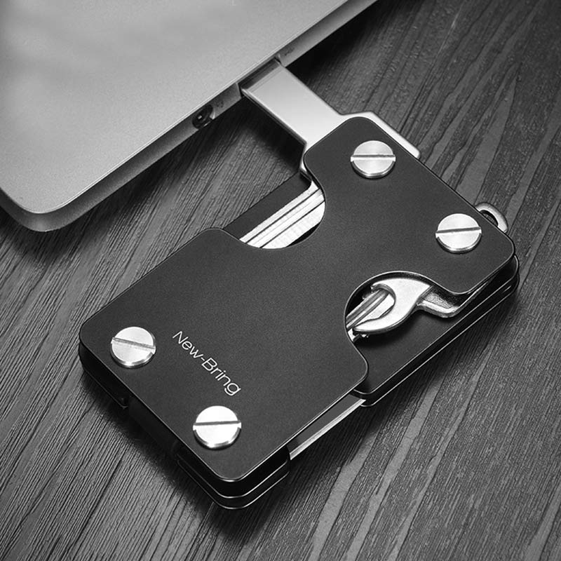 Minimalist Aluminum Key Organizer Card Case