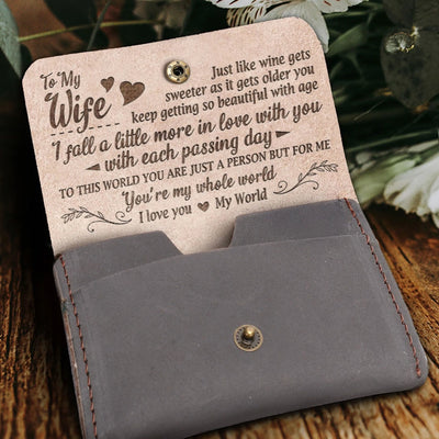 Clamshell Wallet For Family Engraving Leather Purse Birthday Gift