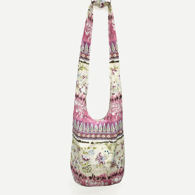 Shoulder Bag for Women Printing Flower Daily Cotton Crossbody Bag