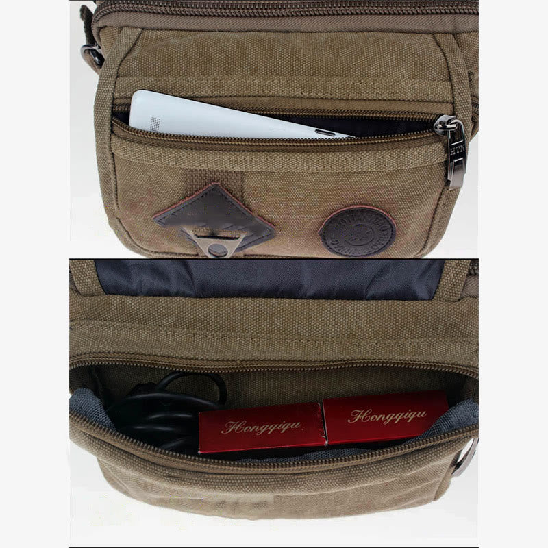 Canvas Belt Bag Outdoor Riding Mens Sports Waist Bag