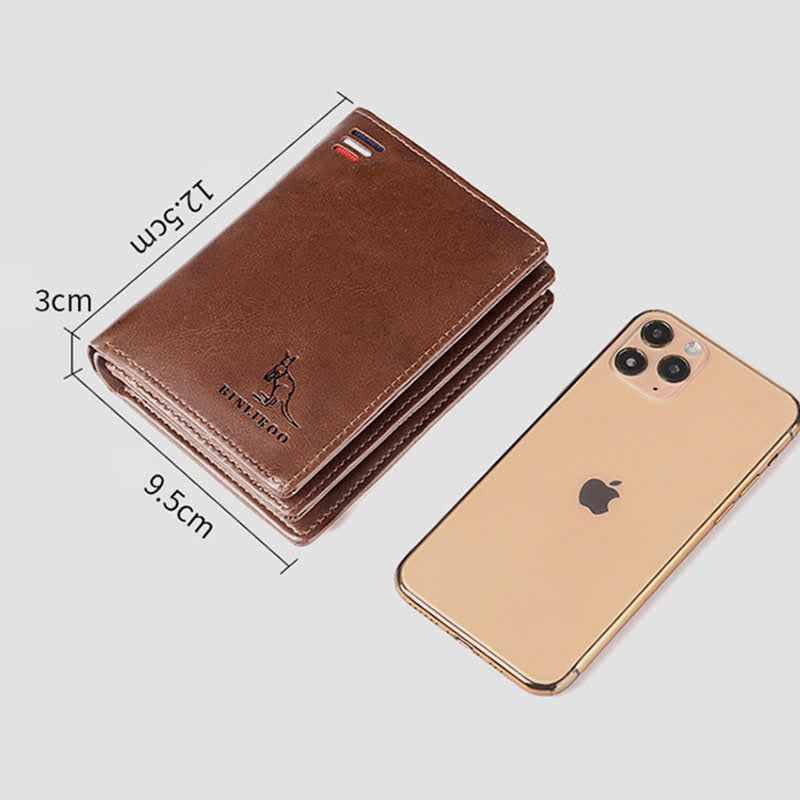 Mens RFID Blocking Wallet Soft PU Leather Credit Card Holder