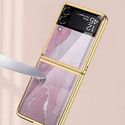 Samsung Galaxy Z Flip 3 Case Floral Premium Thin Transparent Hard PC Phone Cover