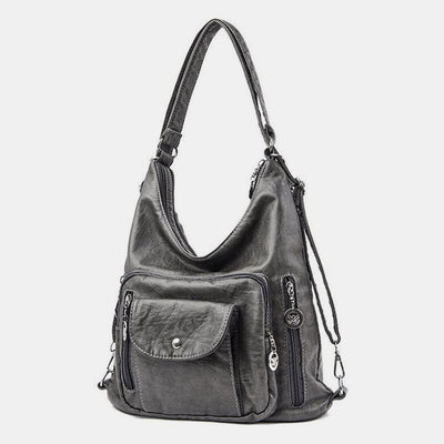 Multi-Pocket Large Capacity Leather Vintage Bag Tote Bag