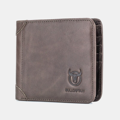 RFID Trifold Genuine Leather Large Capacity Wallet