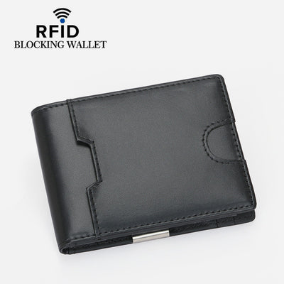 RFID Blocking Wallet For Men Slim Leather Money Clip