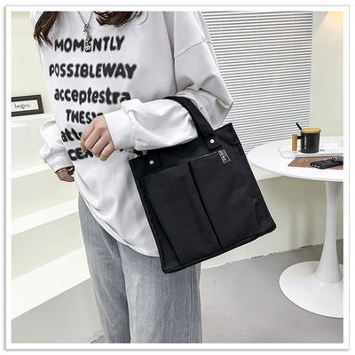 Mini Tote For Women Solid Color Simple Canvas Handbag