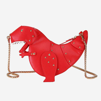 Women Mini Crossbody Bag Cute Dinosaur Shape Chain Strap Crossbody Shoulder Bag