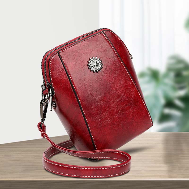 Soft Leather Phone Bag For Lady Crossbody Mini Bag