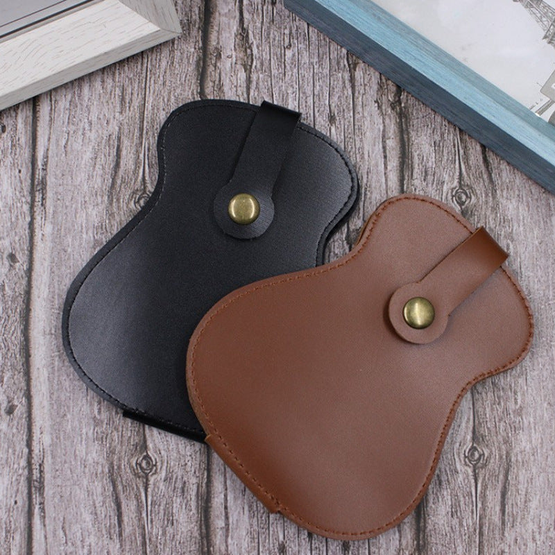 Guitar Pick Holder Storage Bag Leather Plectrums Bag For Player