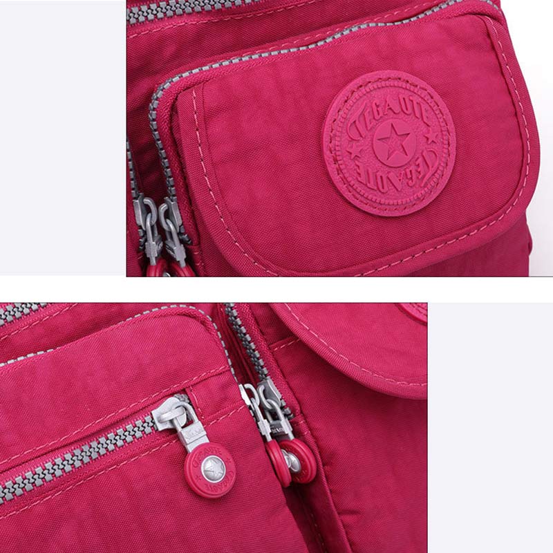 Womens Nylon Crossbody Bag Multi-Pocket Travel Shoulder Purse Messenger Bag